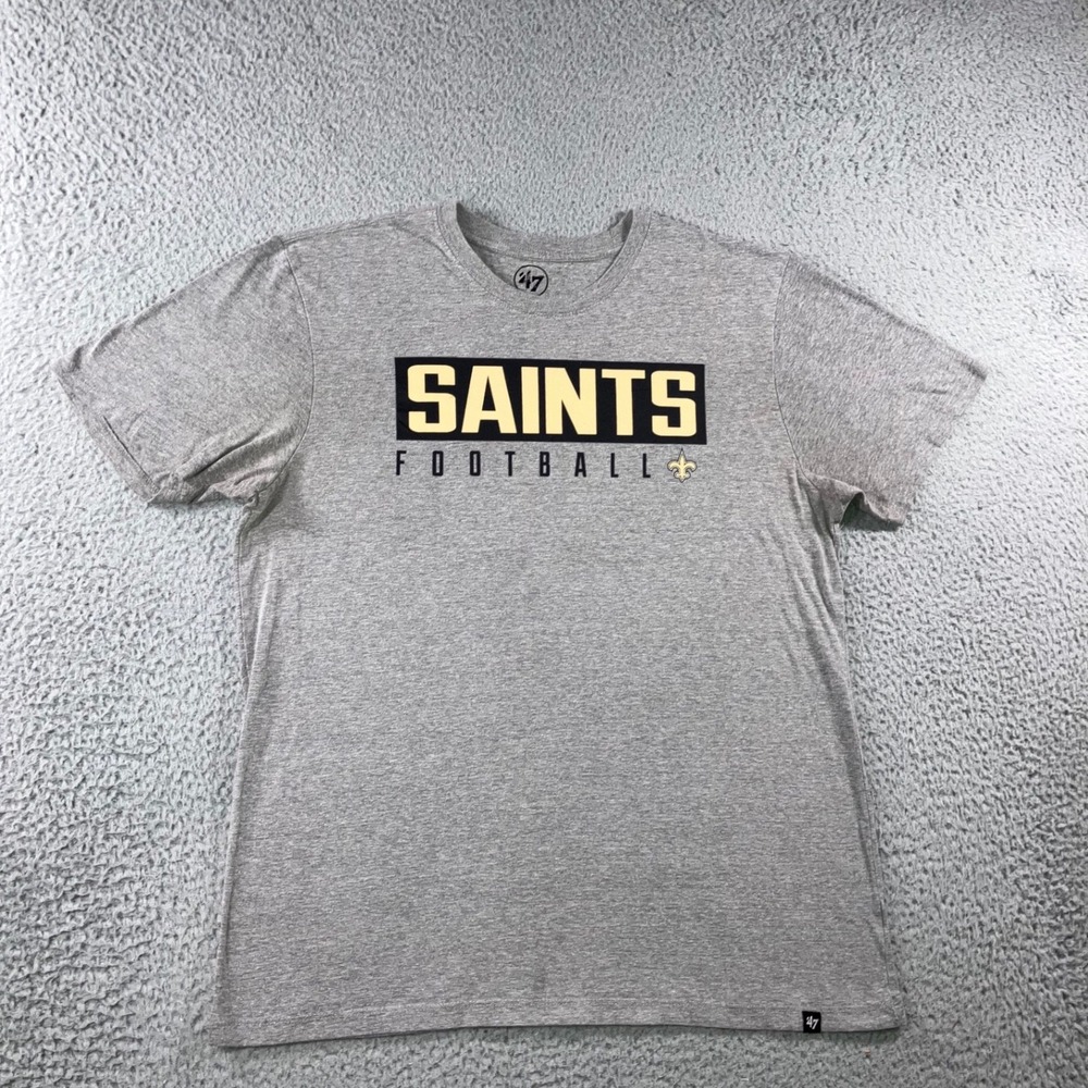 '47 Brand T-Shirt Mens L New Orleans Saints Football Heather Gray Short Sleeve